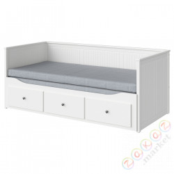 ⭐HEMNES⭐Диван с 3 ящики, 2 матрасы, белый/Ågotnes жесткий, 80x200 cm⭐ИКЕА-79428117