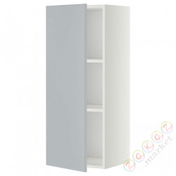 ⭐METOD⭐Навесной шкаф с полками, белый/Veddinge Серый, 40x100 cm⭐ИКЕА-49456710