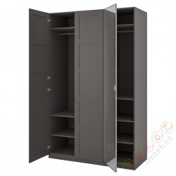 ⭐PAX / BERGSBO/AHEIM⭐Комбинация шкафов, темно-серый темно-серый/зеркало, 150x60x236 cm⭐ИКЕА-69435260