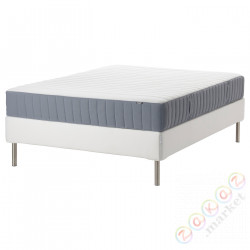 ⭐ESPEVAR/VALEVAG⭐Континентальная кровать, белый/светло-голубой средней жесткости, 140x200 cm⭐ИКЕА-59389715