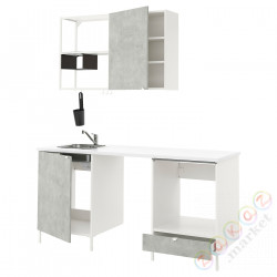 ⭐ENHET⭐Кухня, белый/имитация бетона, 183x63.5x222 cm⭐ИКЕА-99337499