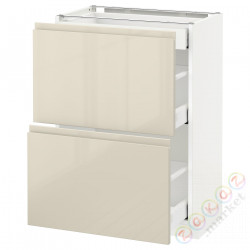 ⭐METOD / MAXIMERA⭐Sсstj 2fr/3шу, белый/Voxtorpглянцевый светло-бежевый, 60x37 cm⭐ИКЕА-79143510