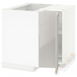 ⭐METOD⭐Тумба угловая с каруселью, белый/Ringhult светло-серый, 88x88 cm⭐ИКЕА-79377330