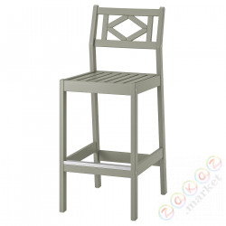 ⭐BONDHOLMEN⭐Табурет со спинкой, снаружи, Серый⭐ИКЕА-80469022