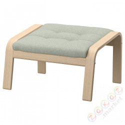 ⭐POANG⭐Подставка для ног, дубовый шпон, беленый/Gunnared светло-зеленый⭐ИКЕА-09501955