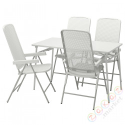 ⭐TORPARO⭐Таблица +4 разложить. стулья, снаружи, белый/белый/Серый, 130 cm⭐ИКЕА-29494869