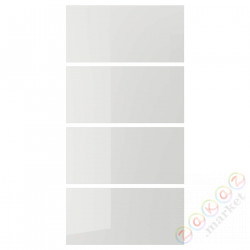 ⭐HOKKSUND⭐4 панели для каркаса Drzв и скольжение, блеск светло-серый, 100x201 cm⭐ИКЕА-60382341