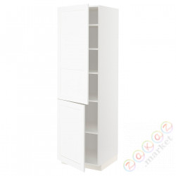 ⭐METOD⭐Высокий шкаф с полками/2Drz, белый Enköping/белый имитация дерева, 60x60x200 cm⭐ИКЕА-89473519