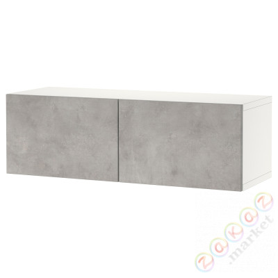 ⭐BESTA⭐Комбинация навесных шкафов, белый Kallviken/имитация светло-серого бетона, 120x42x38 cm⭐ИКЕА-59439857