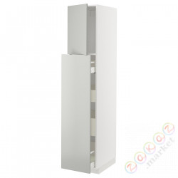 ⭐METOD / MAXIMERA⭐Sза wys сwys 1Drz/4шу, белый/Havstorp светло-серый, 40x60x200 cm⭐ИКЕА-69537980