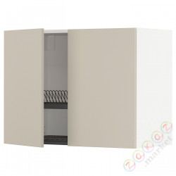 ⭐METOD⭐Навесной шкаф с крылом для сушки/2 дверь, белый/Havstorp бежевый, 80x60 cm⭐ИКЕА-79460372