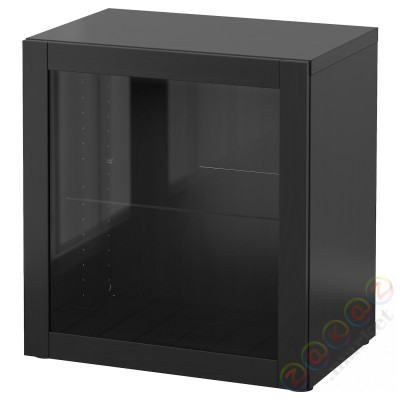⭐BESTA⭐Сайт, Черно-коричневый/Синдвик черно-коричневый прозрачное стекло, 60x42x64 cm⭐ИКЕА-59047642