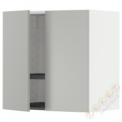 ⭐METOD⭐Навесной шкаф с крылом для сушки/2 дверь, белый/Havstorp светло-серый, 60x60 cm⭐ИКЕА-79538050