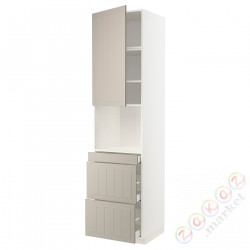 ⭐METOD / MAXIMERA⭐Обувь для микрокомбо дверь/3шу, белый/Stensund бежевый, 60x60x240 cm⭐ИКЕА-59456795