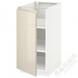 ⭐METOD⭐Кабинет ул./полки, белый/Voxtorpглянцевый светло-бежевый, 40x60 cm⭐ИКЕА-69458242