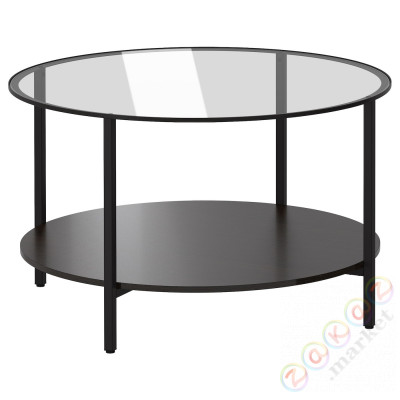 ⭐VITTSJO⭐Кофейный столик, Черно-коричневый/стакан, 75 cm⭐ИКЕА-80213309
