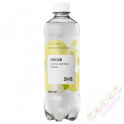 ⭐ISKUB⭐Gazowany napój beзаlkoholowy, вкус cytryny/limonki/сcukrem i słodzikami, 500 ml⭐ИКЕА-10548061