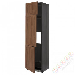 ⭐METOD⭐Ледяной шкаф высокий/замораживание/3Drz, черныйEnköping/коричневый орех, 60x60x220 cm⭐ИКЕА-79476405