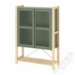 ⭐IVAR⭐Шкаф/дверь, сосна/серо-зеленый сеть, 89x30x124 cm⭐ИКЕА-69508162