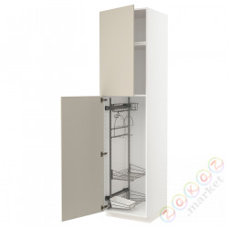 ⭐METOD⭐Высокий шкаф/домашний интерьер, белый/Havstorp бежевый, 60x60x240 cm⭐ИКЕА-89457067