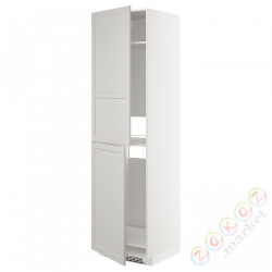 ⭐METOD⭐Шкаф, высокий лед/проживающий, белый/Lerhyttan светло-серый, 60x60x220 cm⭐ИКЕА-49274461