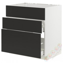 ⭐METOD / MAXIMERA⭐Форма L + 3F/2шу, белый/Nickebo матантрацит, 80x60 cm⭐ИКЕА-89498020