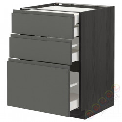 ⭐METOD / MAXIMERA⭐3 пт/2n/śr/в шу, черный/Voxtorpтемно-серый, 60x60 cm⭐ИКЕА-99309910