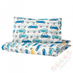 ⭐RORANDE⭐Poszwa 1 posвызовka do łóżeczka, легковые автомобили/синий, 110x125/35x55 cm⭐ИКЕА-00462562