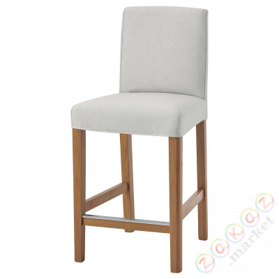 ⭐BERGMUND⭐Барный стул со спинкой, подражание. дуб/Orrsta светло-серый, 62 cm⭐ИКЕА-49388207