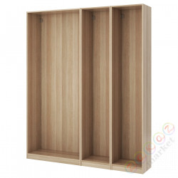 ⭐PAX⭐3 рамы шкафа, подражаниеacja дуб bejcowанеgo na biało, 200x35x236 cm⭐ИКЕА-09261074