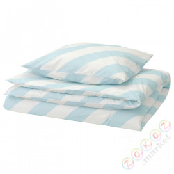 ⭐SLOJSILJA⭐Poszwa na kołdrę i posвызовka, светло-синий/белый/полосы, 150x200/50x60 cm⭐ИКЕА-30561396