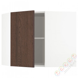 ⭐METOD⭐Навесной угловой шкаф с полками, белый/Sinarp коричневый, 68x60 cm⭐ИКЕА-09404515