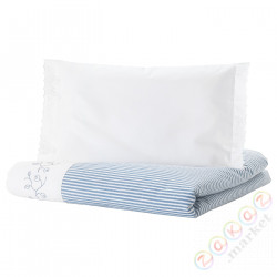 ⭐GULSPARV⭐Poszwa 1 posвызовka do łóżeczka, полосатый/синий, 110x125/35x55 cm⭐ИКЕА-10427064