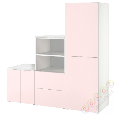 ⭐SMASTAD / PLATSA⭐Книжный шкаф, белый/бледно-розовый, 180x57x181 cm⭐ИКЕА-59486108