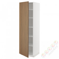 ⭐METOD⭐Высокий шкаф/полки, белый/Tistorp подражаниеacja коричневыйowego орехa, 60x60x200 cm⭐ИКЕА-99519625