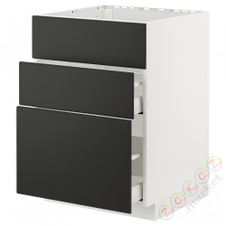 ⭐METOD / MAXIMERA⭐Постоянный шкаф/капюшон zint. с ящиками, белый/Кунгсбака антрацит, 60x60 cm⭐ИКЕА-59477613