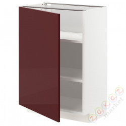 ⭐METOD⭐Кабинет ул./полки, белый Kallarp/темно-красно-коричневый блеск, 60x37 cm⭐ИКЕА-49454645