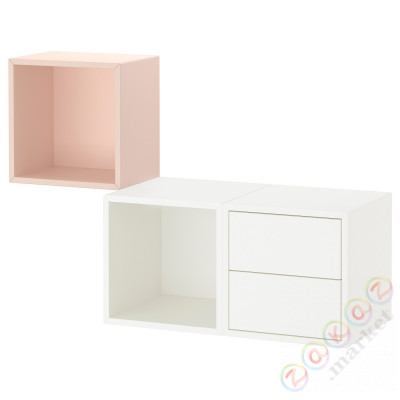 ⭐EKET⭐Комбинация навесных шкафов, бледно-розовый/белый, 105x35x70 cm⭐ИКЕА-09442414