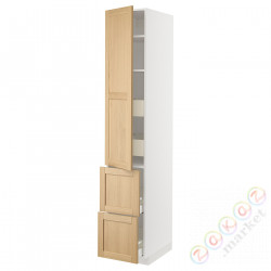 ⭐METOD / MAXIMERA⭐H пополам/4 шу/Drz/2 fr, белый/Forsbacka дуб, 40x60x220 cm⭐ИКЕА-79509458