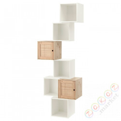 ⭐EKET / VALJARE⭐Комбинация навесных шкафов, белый/сосна, 80x35x210 cm⭐ИКЕА-99488105