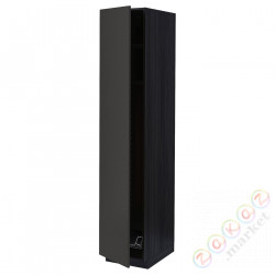 ⭐METOD⭐Высокий шкаф, полки/докторuciany, черный/Nickebo матантрацит, 40x60x200 cm⭐ИКЕА-19498844