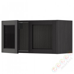 ⭐METOD⭐настенный шкаф/2 Drzв школе, черный/Lerhyttan черный морилка, 80x40 cm⭐ИКЕА-79468231