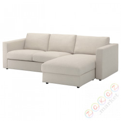 ⭐VIMLE⭐Диван 3-человекowa, с шезлонгом/Gunnared бежевый⭐ИКЕА-99399109