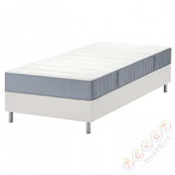 ⭐LYNGOR⭐Континентальная кровать, Vesteröy жесткий/jasnoсиний белый, 90x200 cm⭐ИКЕА-39553387