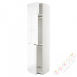 ⭐METOD⭐Ледяной шкаф высокий/замораживание/3Drz, белый/Блеск Voxtorp/белый, 60x60x240 cm⭐ИКЕА-69465704