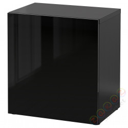 ⭐BESTA⭐Кабинет с Drzс упражнениями, Черно-коричневый/Selsviken gloss/черный, 60x42x64 cm⭐ИКЕА-59046954