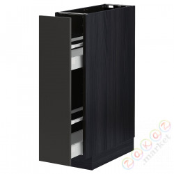 ⭐METOD / MAXIMERA⭐Кабинет ул./wysuwане wyposażenт.е.доб, черный/Nickebo матантрацит, 20x60 cm⭐ИКЕА-99497440