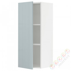 ⭐METOD⭐Навесной шкаф с полками, белый/Kallarp jasnoсерый-синий, 40x100 cm⭐ИКЕА-19479751