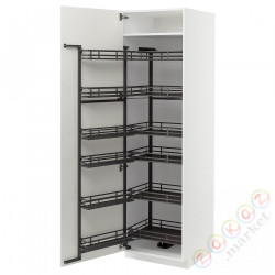 ⭐METOD⭐Высокий шкаф с wysuwaną spiżarką, белый/Vallstena белый, 60x60x200 cm⭐ИКЕА-69507394