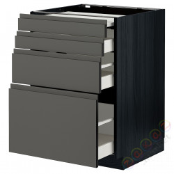 ⭐METOD / MAXIMERA⭐Кабинет ул. сwysuwanym blatem/3шу, черный/Voxtorpтемно-серый, 60x60 cm⭐ИКЕА-39433955